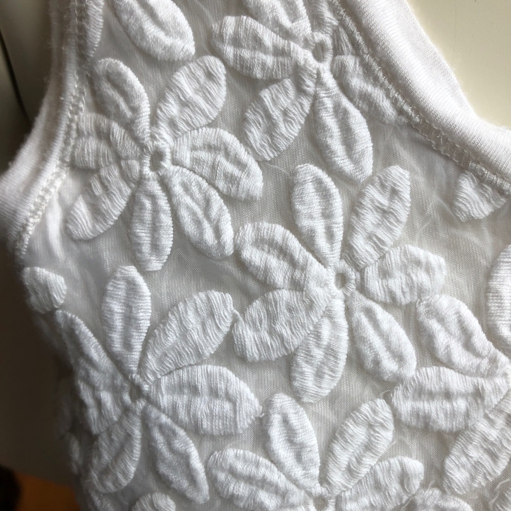 J Crew White Daisy Overlay Tank Top XS - Picture 3 of 7
